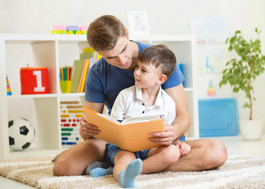 Dad is reading